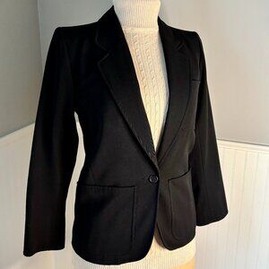 YSL RIVE GAUCHE VINTAGE BLACK GABERDINE BLAZER 1990's size 38